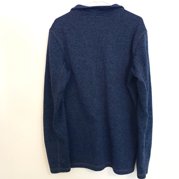 Men's Large Tall Knit Pullover 1/2 Zip Convertor Eddie Bauer Heathered Blue - Picture 2 of 6